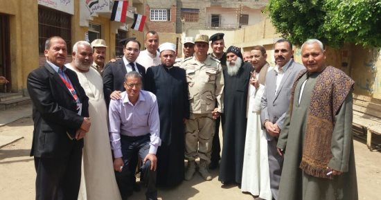 مشايخ وقساوسة ببنى سويف يدلون بأصواتهم فى انتخابات الرئاسة