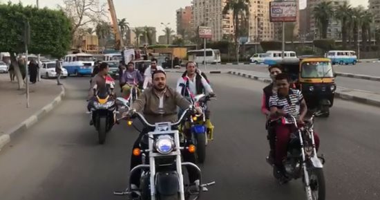 مسيرة شبابية بالدراجات البخارية للحث على المشاركة فى الانتخابات