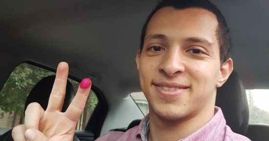محمد السحرتى عضو مجلس الصيد يدلى بصوته فى الانتخابات الرئاسية