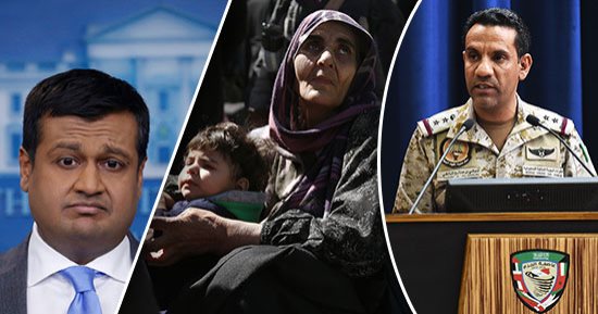 صور العالم هذا المساء.. التحالف العربى: دعم إيران للمنظمات الإرهابية يهدد الأمن القومى.. البيت الأبيض ينفى "بقوة وبوضوح" مزاعم الممثلة الإباحية ستورمى دانيالز عن ترامب.. استمرار عمليات الإجلاء من الغوطة السورية