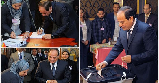 الرئاسة: السيسى أدلى بصوته فى الانتخابات وحرص على مصافحة المواطنين