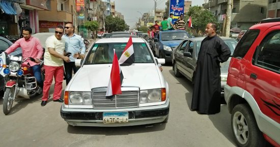 مسيرة بالسيارات ببنى سويف لحث المواطنين على المشاركة فى الانتخابات