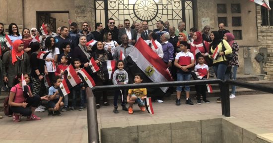 مظاهرة حاشدة بالظاهر لحث المواطنين على المشاركة فى الانتخابات