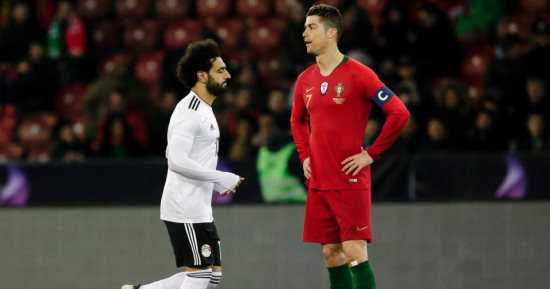 محمد صلاح ينافس رونالدو وكافانى على أجمل أهداف الأسبوع.. فيديو