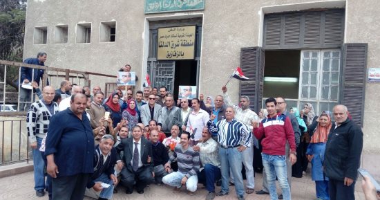 عمال وموظفو منطقة شرق الدلتا بالسكة الحديد يصوتون فى الانتخابات الرئاسية