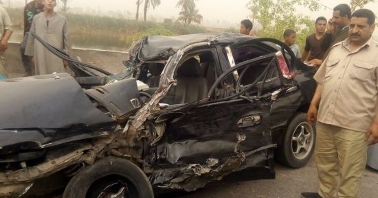  مصرع 3 أشخاص وإصابة 6 فى تصادم 4 سيارات بسبب سوء حالة الجو بأسيوط