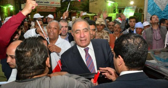صور.. الناخبون يستقبلون وزير التنمية المحلية بالأعلام خلال تفقده لجان الجيزة