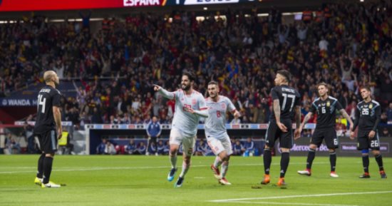 ملخص وأهداف مباراة إسبانيا والأرجنتين الودية 6 - 1
