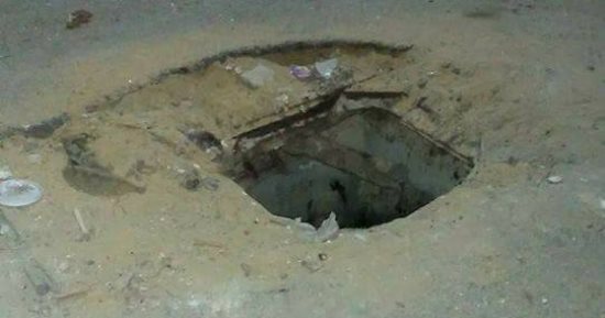 صور.. قارئ يحذر من بلاعة بدون غطاء بجوار مدرسة فى الحرفيين بالسويس