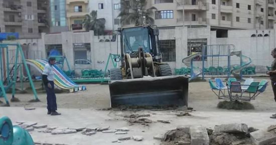 صور.. تطوير وإنشاءات جديدة وأعمال الصيانة بنادى ألعاب دمنهور