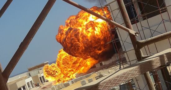 ارتفاع عدد مصابى حريق خط غاز العين السخنة لـ9..والنيابة تنتقل لموقع الحادث