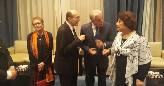صور ..خالد فودة وسميحة أيوب يستقبلان محمد صبحى فى القاعة الشرفية 