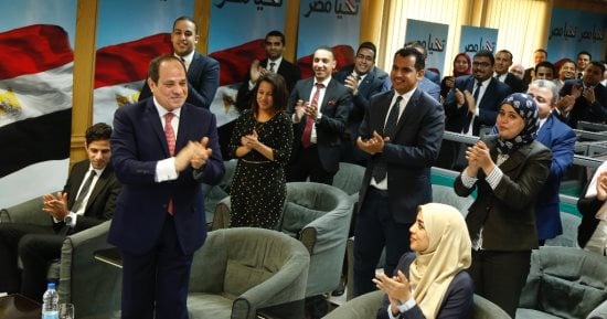 شاهد.. الرئيس السيسي بمقر حملته الانتخابية لحظة إعلان فوزه بولاية رئاسية ثانية