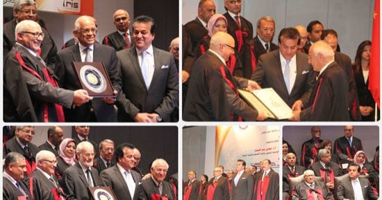 صور.. جامعة عين شمس تحتفى بفاروق الباز.. العالم المصرى: البحث العلمى فى مصر لم يأخذ حقه.. منظومة التعليم خربت على مدار 40 سنة.. وأيامى مكناش بنسمع عن الدروس الخصوصية.. ويؤكد: المستقبل جيد ونسير فى الطريق الصحيح