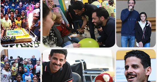 رامى جمال وحمدى المرغنى وسط أطفال 57357 فى يوم اليتيم