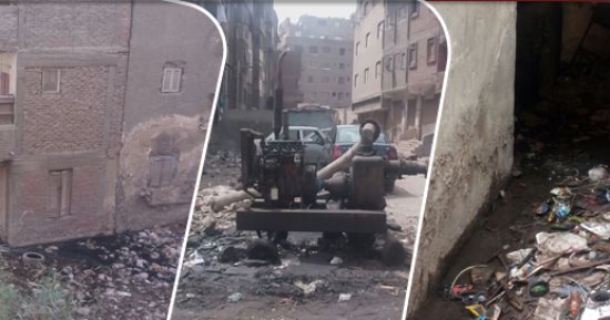 صور.. الصرف الصحى يهدد منازل "الكلحة" فى البساتين بالإنهيار.. المياه تسببت فى تآكل المبانى.. والأهالى لـ"الحكومة": "احنا مش على الخريطة".. ويؤكدون: بقالنا 20 سنة بنشتكى للحى وبنموت ومحدش سائل فينا