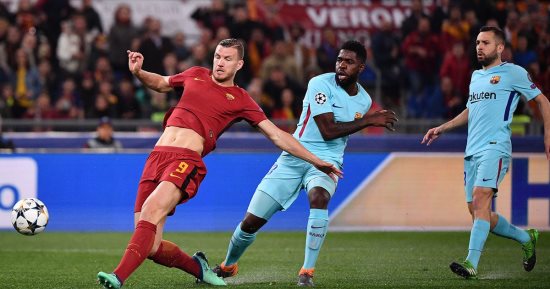 فيديو.. دجيكو ينعش آمال روما فى الشوط الأول أمام برشلونة بدورى الأبطال
