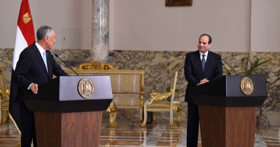 السيسي لرئيس البرتغال: مصر تكافح الإرهاب باستراتيجية أمنية وثقافية - صور
