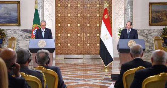 صور.. 3 مشاهد تاريخية بالقمة المصرية البرتغالية.. أول زيارة لرئيس برتغالى للقاهرة منذ 25 عاما.. زيادة التبادل التجارى بين البلدين.. تعاون بين هيئة قناة السويس وشركة أسيب.. ولشبونة تدعم جهود مصر لمكافحة الإرهاب
