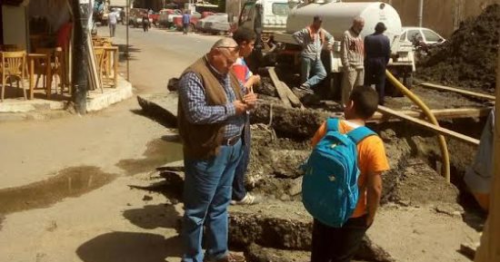 هبوط أرضى بشارع العشرين بالأعصر فى دمياط