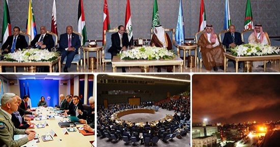 صور العالم هذا المساء..مجلس الأمن يرفض مشروع قرار روسى للتنديد بضرب سوريا..ماكرون يجتمع بقادة جيشه بعد الهجوم.. مظاهرات فى فلسطين وأمريكا والعراق تنديدا بالغارات.. والسعودية تستقل الوفود المشاركة بالقمة العربية