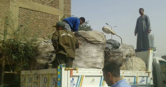 مجلس مدينة الأقصر يصادر 4 عربات كارو و3 تكاتك خاصة بنباشين القمامة