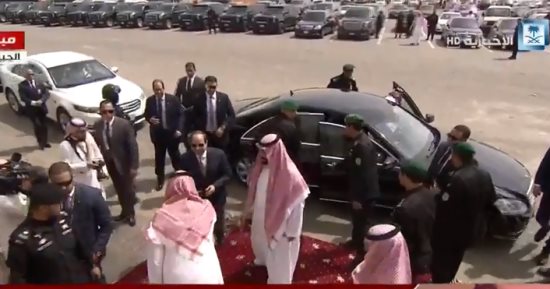 السيسى يصل مقر تدريبات "درع الخليج" لحضور الفعالية بمشاركة القادة العرب