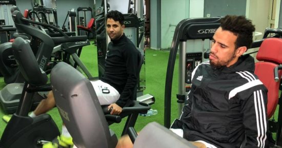 محمد إبراهيم وحازم إمام فى جيم الزمالك لليوم الـ 15