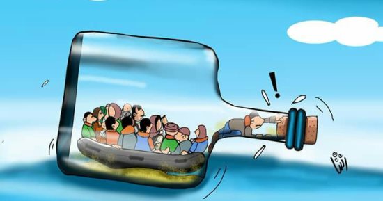 حال الدنيا ..الهجرة غير الشرعية هروب للمجهول فى كاريكاتير " اليوم السابع "