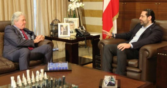 الفنان حسين فهمى يلتقى رئيس وزراء لبنان ..ويزور ضريح رفيق الحريرى