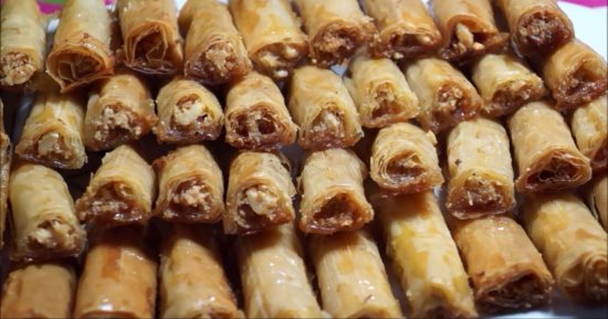 طريقة عمل البقلاوة - جلاش محشى مكسرات