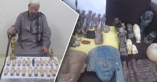 صفعة جديدة لعصابات الآثار.. إحباط تهريب 380 قطعة أثرية.. الداخلية تقطع الطريق على المهربين قبل تهريب كنوز مصر الحضارية للخارج.. خبراء: المضبوطات تتخطى مليارات الجنيهات.. وإحباط تهريب 60 ألف قطعة خلال 8 سنوات