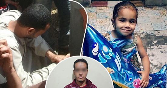صور.. "ميادة" فى الجنة.. ابنة الـ4 سنوات تدافع عن عفتها فيذبحها ابن قريتها بأوسيم.. المتهم استدرج الضحية لحمام المسجد لاغتصابها وقتلها خشية الفضيحة.. والدها: "عايز حق بنتى".. وأهالى القرية يطالبون بإعدام الجانى