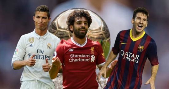 موقع إنجليزى: محمد صلاح الأقرب لإنهاء هيمنة ميسي ورونالدو على عرش الكرة