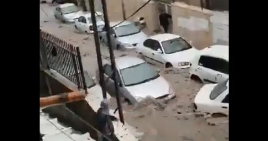 تداول فيديو لغرق شوارع القدس فى مياه السيول