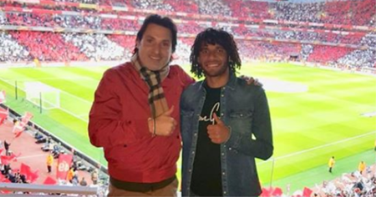 مدرب المنتخب يحضر مباراة أرسنال وأتلتيكو بصحبة الننى