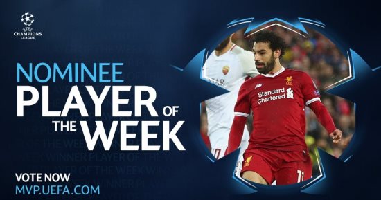 محمد صلاح ينافس مارسيلو على أفضل لاعب بذهاب نصف نهائي دوري ابطال اوروبا