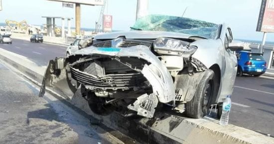 إصابة 3 أشخاص فى حادث تصادم بأحد شوارع مدينة الداخلة  