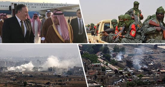 صور العالم هذا المساء.. مقتل أكثر من 30 مدنيا من قبيلة الطوارق فى هجوم لـ"متطرفين" بمالى.. الجيش السورى يتقدم جنوب دمشق لطرد تنظيم داعش الإرهابى.. فى أول جولاته الخارجية "مايك بومبيو" يجرى محادثات بالسعودية
