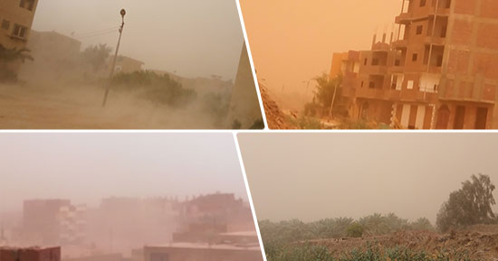 صور.. الطقس السيىء يضرب المحافظات.. إغلاق موانىء السويس والزيتيات ونويبع البحرى لسوء الأحوال الجوية.. وعاصفة ترابية تضرب أسيوط.. تحطم سيارتين وإصابة 5 مواطنين بالسويس.. وتأجيل الامتحانات بجامعة سوهاج