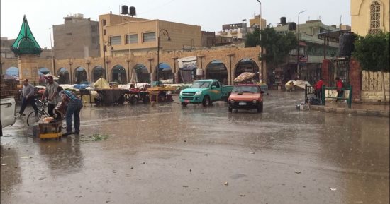 هطول أمطار غزيرة على مدينة العريش