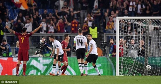 ناينجولان يضيف هدف روما الثالث أمام ليفربول فى دورى الأبطال.. والنتيجة 3-2