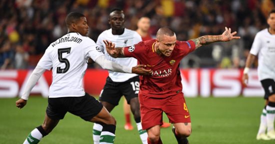 دجيكو يضيف هدف روما الثانى أمام ليفربول فى دورى الأبطال.. والنتيجة 2-2