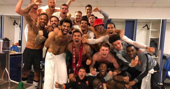 احتفال جنونى من محمد صلاح ونجوم ليفربول بعد التأهل لنهائى دورى الأبطال