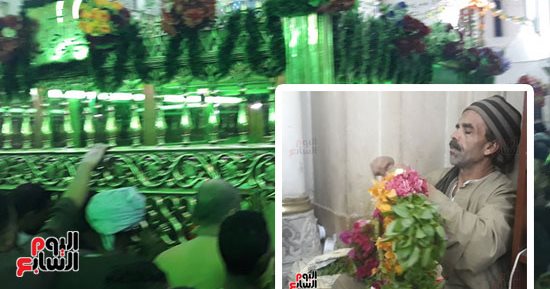 صور.. غرام المحبين فى رحاب الأولياء.."الطاهر" موظف يتنقل بموالد الأولياء ليضع تاجا من الورود على رؤوس المقامات.. ويؤكد عادة أمارسها منذ 30 عاماً وأختمها بمولد "أبو الحجاج الأقصرى".. والقنائى أسد الصعيد