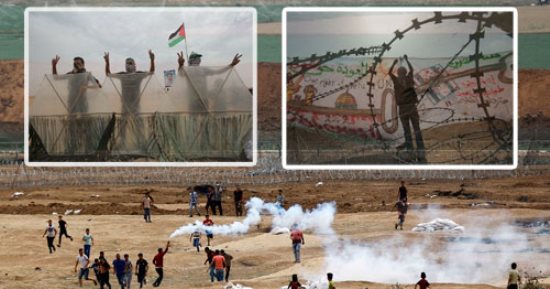 صور.. الفلسطينيون يتحدون الاستيطان الإسرائيلى فى "جمعة عمال فلسطين".. آلاف المتظاهرين يحتشدون على حدود غزة مع الأراضى المحتلة للأسبوع السادس.. إصابة 10 فلسطينيين برصاص قوات الاحتلال.. ومسيرة دراجات بـ"رام الله"