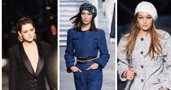 جيجى وبيلا حديد يتألقان على الـ Catwalk  فى عرض أزياء chanel 