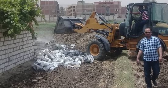 حملة لإزالة التعديات على الأراضى الزراعية بالبلينا جنوب سوهاج "صور"