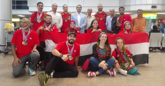 رئيس اتحاد الريشة الطائرة يستقبل بعثة ذوى الاحتياجات بعد المشاركة ببطولة أفريقيا