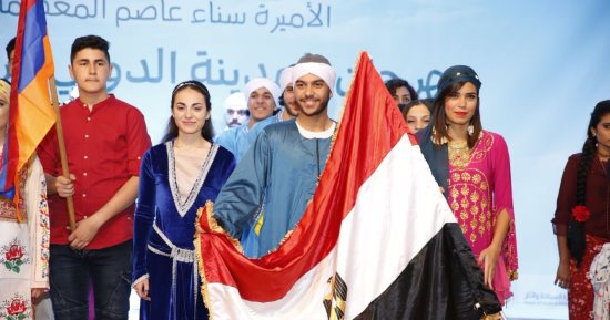  فريق الفنون الشعبية بجامعة عين شمس يقدم عروضا فنية بالأردن.. صور